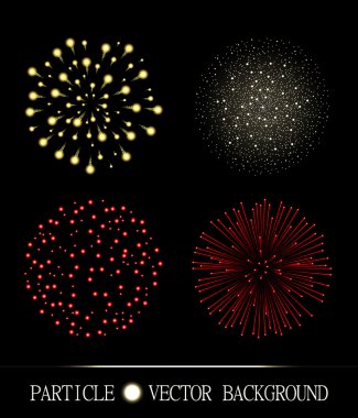 Kırmızı ve sarı havai fişek satranç stili şeffaf arka plan üzerinde ayarlayın. Vektör çizim