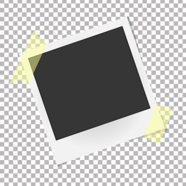 Yapışkan bant üzerinde gerçekçi vektör fotoğraf çerçevelemek. Şablon fotoğraf tasarım, vektör çizim