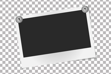 Gerçekçi vektör fotoğraf çerçevesi demir perçin. Şablon fotoğraf tasarım, vektör çizim