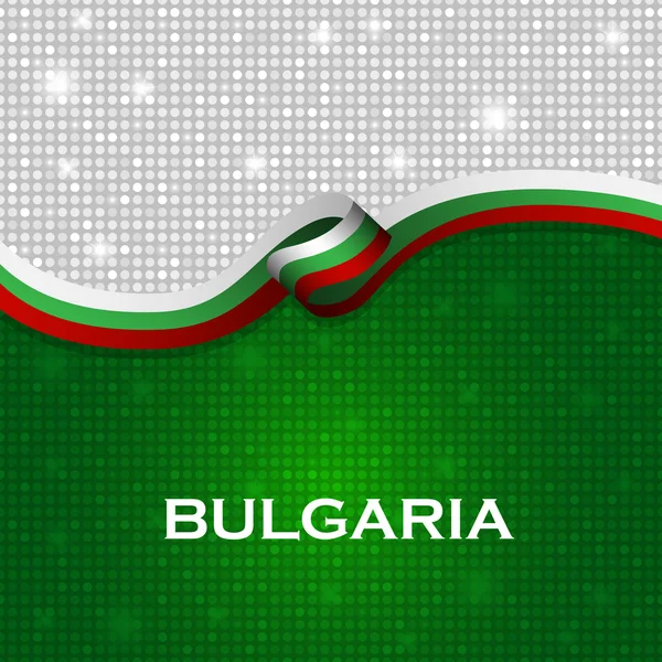 Bulgaria lippu nauha kiiltävä hiukkanen tyyli. Vektorikuvaus — vektorikuva