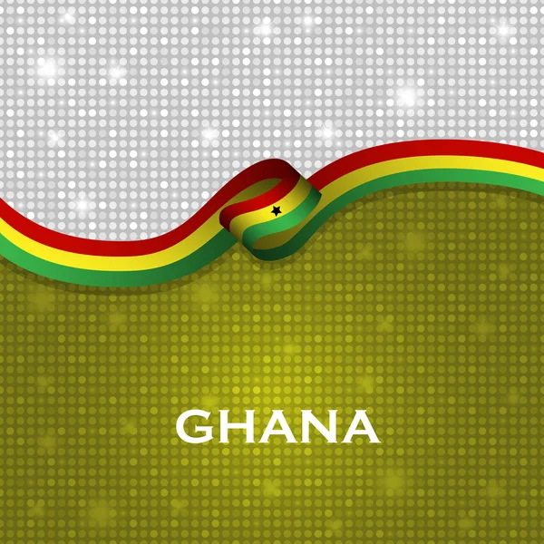 ガーナの旗のリボン光沢粒子スタイル。ベクトル図 — ストックベクタ