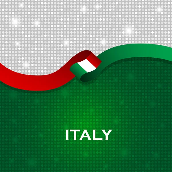 Italien Flaggenband glänzend Partikelstil. Vektorillustration — Stockvektor