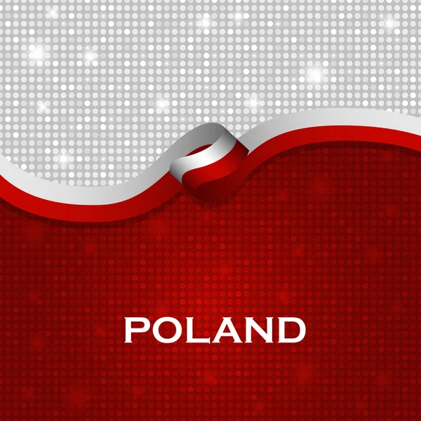 Polen flagga band blanka partikel stil. Vektor Illustration — Stock vektor