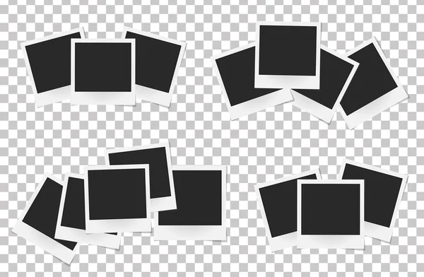 分離の現実的なベクトルの写真フレームのコラージュ。テンプレート レトロな写真デザイン、ベクトル イラスト — ストックベクタ