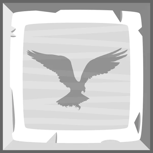 Azulejo de lingote de plata viejo ahogado a mano con emblema de águila. Ilustración vectorial — Vector de stock