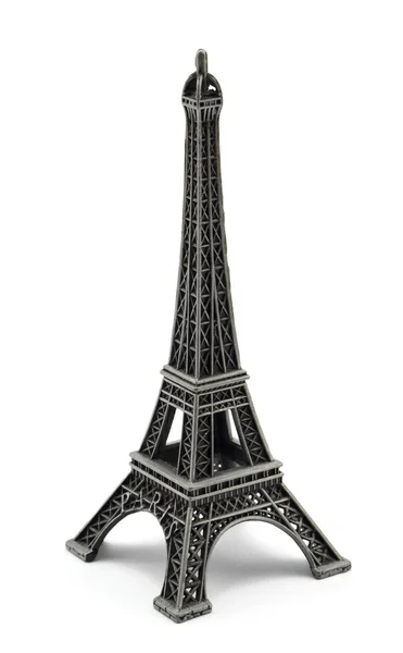 Llavero de recuerdo de metal Torre Eiffel París aislado en blanco — Foto de Stock