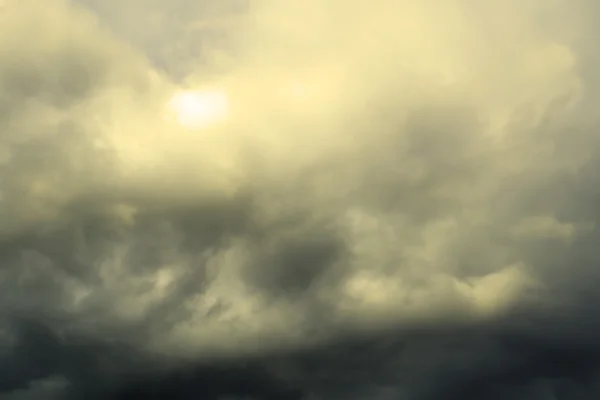 Clouds on the blue sky before the storm warm filtered — Stock Photo, Image