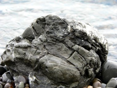 Taş deniz suyu arka plan üzerinde gri