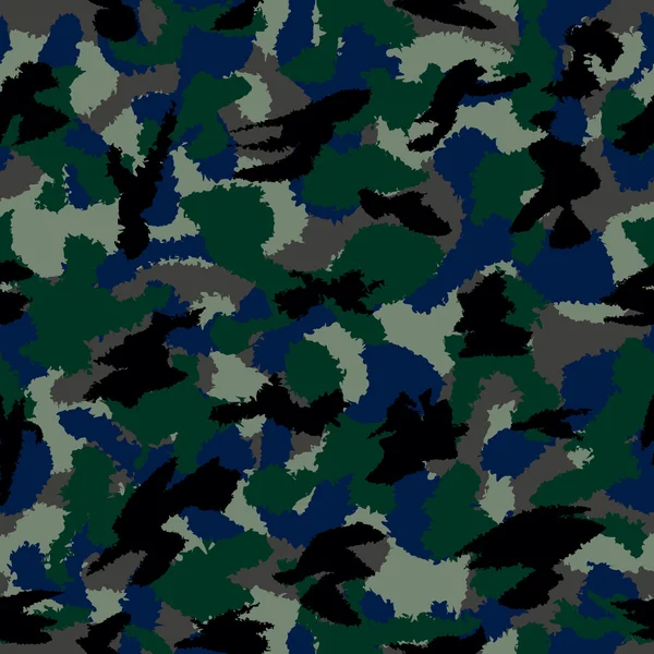 戦争迷彩シームレス パターン。Web ページの背景テクスチャ、パターンの塗りつぶしの壁紙に使用できます。ベクトル図 — ストックベクタ