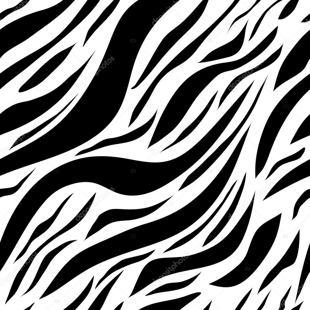 Vector seamless zebra texture black and white