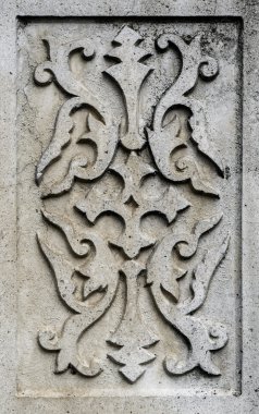 Vintage süsleme ile eski gri taş plaka