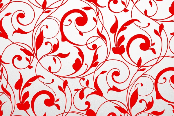 Beyaz zemin üzerine kırmızı vintage süsleme — Stok fotoğraf