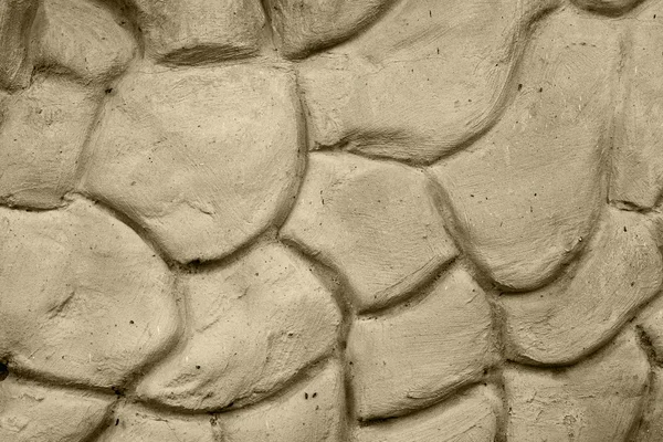 Textura de parede cinza quente rebocada em forma de grandes pedras — Fotografia de Stock