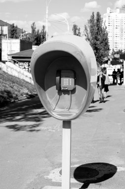 Genel telefon şehir sokak siyah ve beyaz ayarla ile ayağı