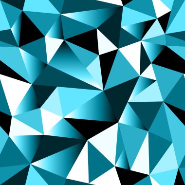 Abstract cyan gradient geometric rumpled triangular seamless low poly style background