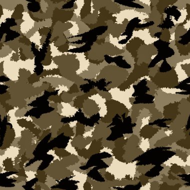 Desert brown war camouflage seamless pattern. Can be used for wallpaper, pattern fills, web page background, surface textures