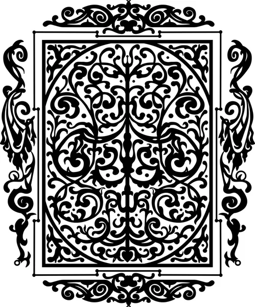 Preto ornamento do vintage antigo isolado no fundo branco — Fotografia de Stock