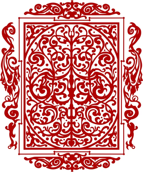Червоний старовинний вінтажний орнамент ізольований на білому тлі — стокове фото