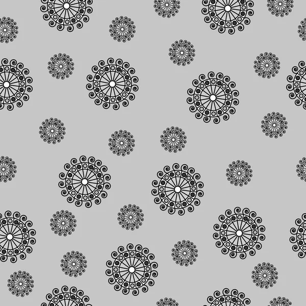 Abstract seamless pattern with swirls background black and white — 스톡 사진