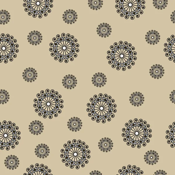 Abstract seamless pattern with swirls on beige background — Stock Photo, Image