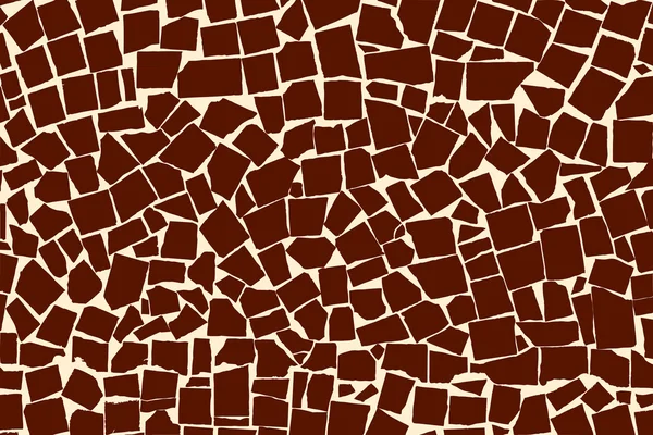 Vector texture of brown asymmetric decorative tiles wall. Vector illustration — Stock vektor