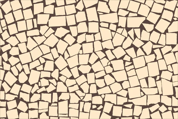 Vector texture of ivory asymmetric decorative tiles wall. Vector illustration