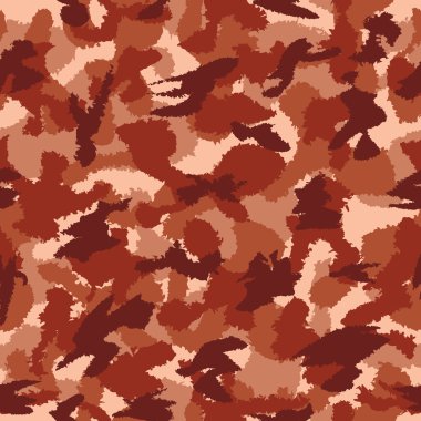 War red savanna safari camouflage seamless vector pattern. Can be used for wallpaper, pattern fills, web page background, surface textures. Vector illustration