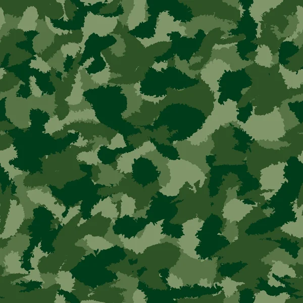 Kriget gröna skogen kamouflage sömlös vektor mönster. Kan användas för tapeter, skuggmönster, webbsidans bakgrund, ytstrukturer. Vektor illustration — Stock vektor