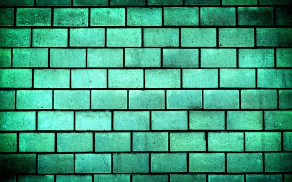 Texture of sea blue decorative tiles in form of brick high contrasted with vignetting effect — Stock Photo, Image