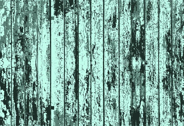 Векторная текстура реалистичного бирюзового старого покрашенного деревянного забора. Векторная иллюстрация — стоковый вектор