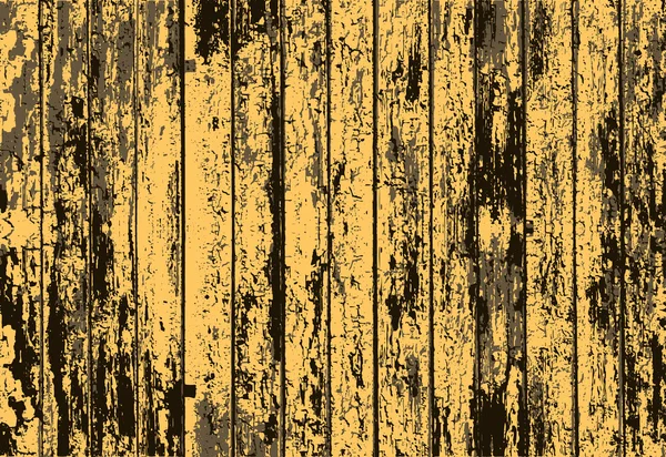 Векторная текстура реалистичного желтого старого окрашенного деревянного забора. Векторная иллюстрация — стоковый вектор