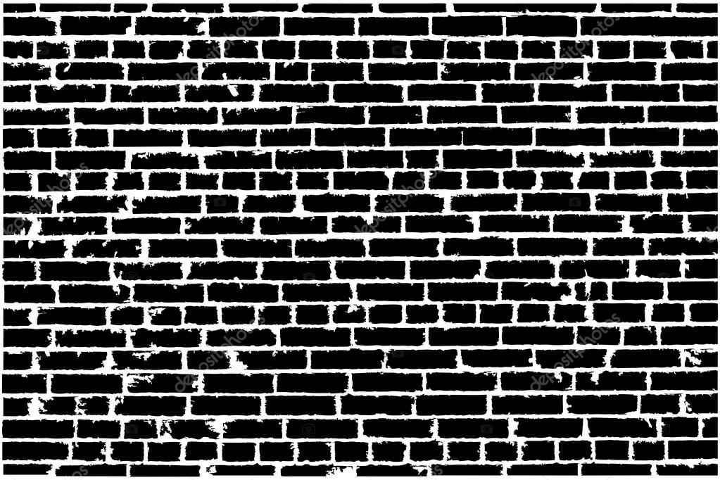 Vector texture of black old brick wall. Vector ...