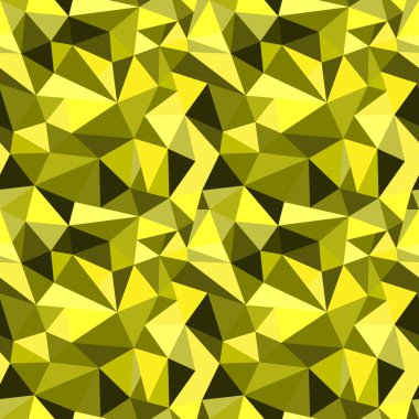 Vektör kesintisiz sarı soyut geometrik buruşuk üçgen grafik arka plan. Dijital vektör çizim