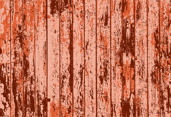 Textura vetorial de laranja realista enferrujado velho cerca de madeira pintada. Ilustração vetorial — Vetor de Stock