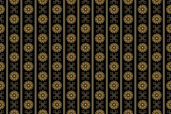 Gold vintage ornamental texture pattern on black background — Stock Photo, Image