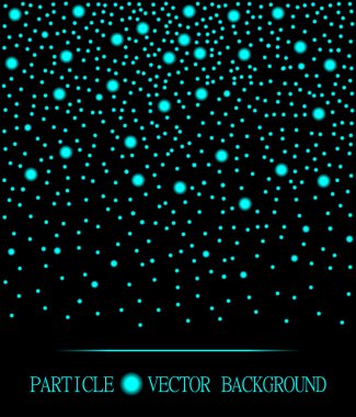 Camgöbeği düşen ışık camgöbeği parçacıklar siyah arka plan. Atom patlama teknoloji tasarım. Sunum, kartlar, bilimsel ve takı tasarımı için stil arka plan. Vektör çizim
