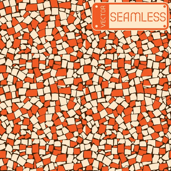 矢量的象牙和橙色两色不对称装饰瓷砖墙的无缝纹理。矢量图 — 图库矢量图片