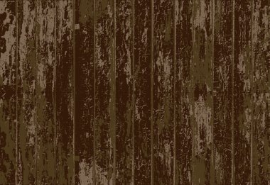 Vektör doku gerçekçi koyu kahverengi eski boyalı ahşap çit. Vektör çizim