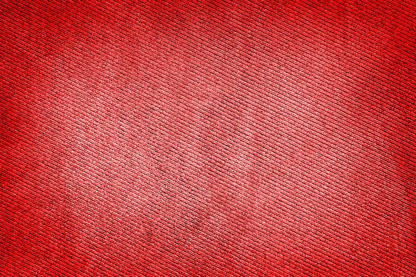 Tejido rojo textura tejido macro fondo alto contrastado con efecto vignetting — Foto de Stock