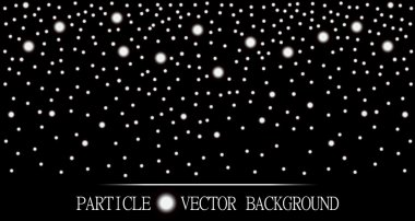 Düşen kar parçacıklar siyah arka plan. Sunum, kartlar, bilimsel ve takı tasarımı için stil arka plan. Vektör çizim