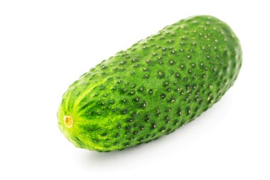 Beyaz arka plan üzerinde izole taze ve olgun salatalık.