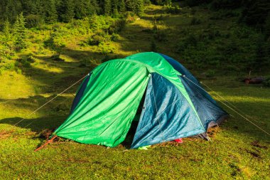 Karpat Dağları, yaz yolculuk, Ukrayna, Europe kamp çadırı.