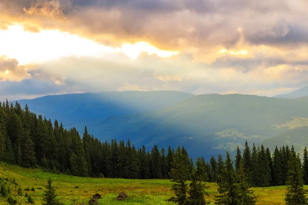 Pittoreske Karpaten landschap, landschap van zonsondergang. Oekraïne, Europa. — Stockfoto