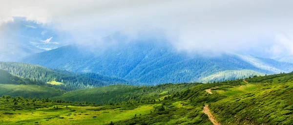 Světlé, malebné Karpaty krajina. Chornogora ridge, Ukrajina, Evropa. — Stock fotografie