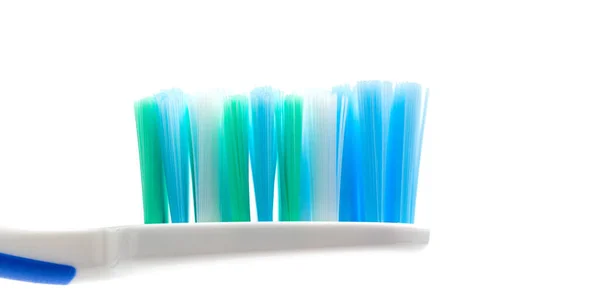 Toothbrush Head Close View Isolated White Background Macro — Stock Photo, Image