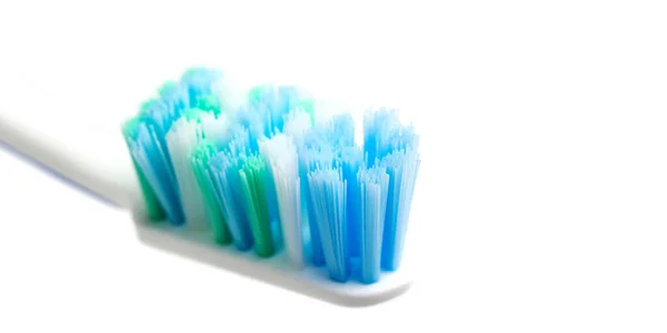 Toothbrush Head Close View Isolated White Background Macro — Stock Photo, Image