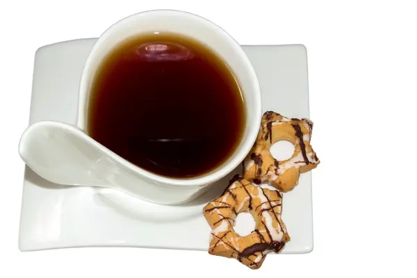 Tasse à thé avec biscuits — Photo