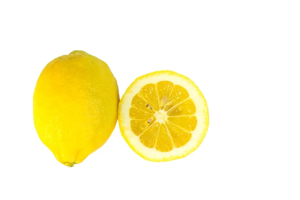 1 つと半分レモンの白い背景の分離 — ストック写真