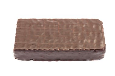 Beyaz arka planda izole çikolatalı waffle