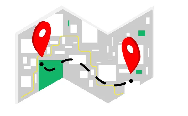 흰색 바탕에 붉게 표시된 GPS.navigator pin 검증 — 스톡 벡터